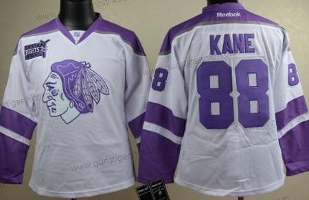 Frauen Chicago Blackhawks #88 Patrick Kane Bekämpft Krebs Trikots – Weiß