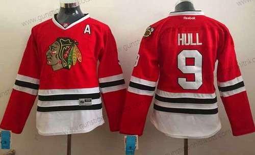 Frauen Chicago Blackhawks #9 Bobby Hull Trikots – Rot