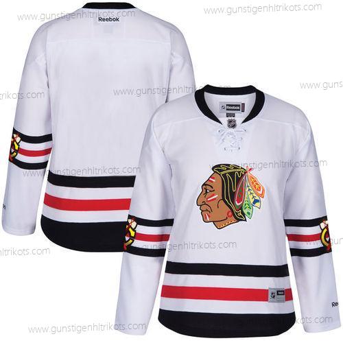 Frauen Chicago Blackhawks Personalisiertes Reebok 2017 Winter Klassisch Trikots – Weiß