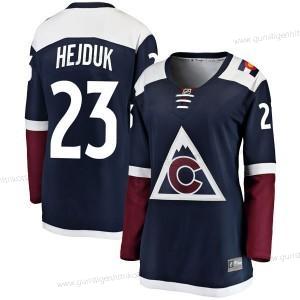 Frauen Colorado Avalanche #23 Milan Hejduk Fanatics Branded Breakaway ersatzweise Trikots – Marineblau