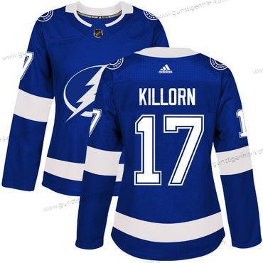 Frauen Didas Tampa Bay Lightning #17 Alex Killorn Heimtrikots Authentisch Strickerei NHL Trikots – Blau