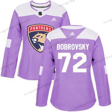 Frauen Florida Panthers #72 Sergei Bobrovsky Authentisch Bekämpft Krebs Strickerei Hockey Trikots – Lila