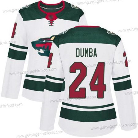 Frauen Minnesota Wild #24 Matt Dumba Road Authentisch Strickerei Hockey Trikots – Weiß