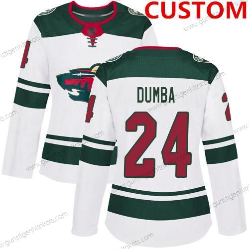 Frauen Minnesota Wild Personalisiertes Road Authentisch Strickerei Hockey Trikots – Weiß