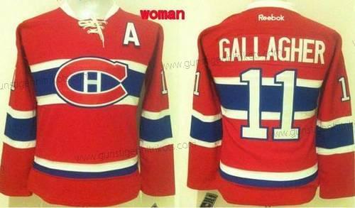 Frauen Montreal Canadiens #11 Brendan Gallagher Reebok 2015-16 Heimtrikots Premier Trikots – Rot