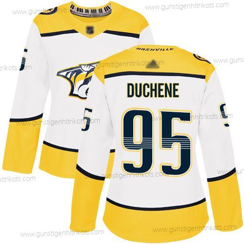 Frauen Nashville Predators #95 Matt Duchene Road Authentisch Strickerei Hockey Trikots – Weiß