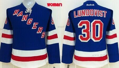 Frauen New York Rangers #30 Henrik Lundqvist Trikots – Blau