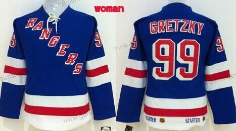 Frauen New York Rangers #99 Wayne Gretzky Retro CCM Trikots – Blau