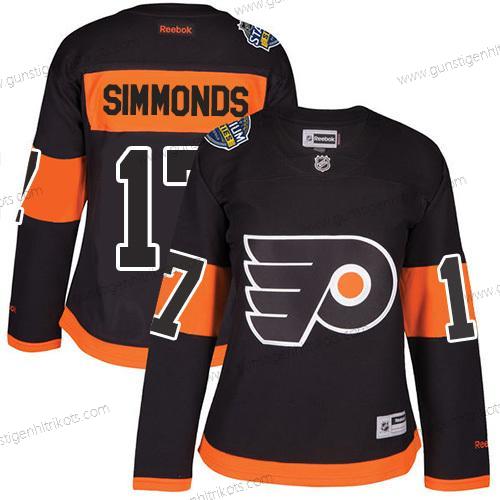 Frauen Philadelphia Flyers #17 Wayne Simmonds 2017 Stadium Series Strickerei NHL Trikots – Schwarz