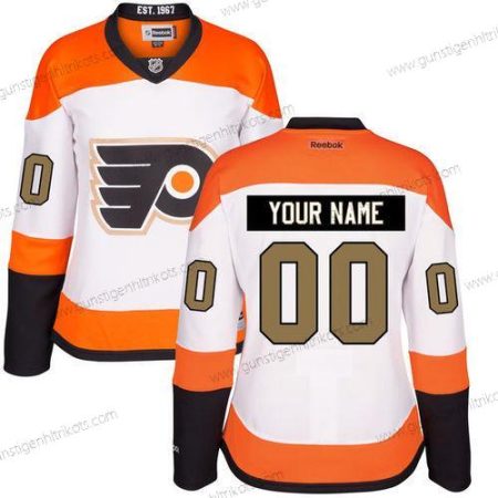 Frauen Philadelphia Flyers Personalisiertes Ausweichtrikot 50Th Strickerei NHL Reebok Hockey Trikots – Weiß Gold