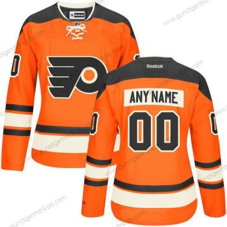 Frauen Philadelphia Flyers Personalisiertes ersatzweise Strickerei NHL Reebok Hockey Trikots – Orange