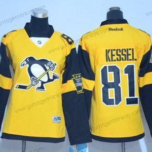 Frauen Pittsburgh Penguins #81 Phil Kessel 2017 Stadium Series Strickerei NHL Trikots – Gold