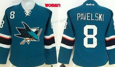 Frauen San Jose Sharks #8 Joe Pavelski 2014 Trikots – Blau