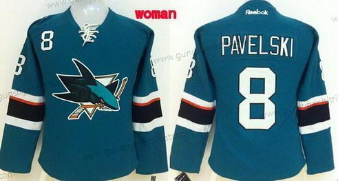 Frauen San Jose Sharks #8 Joe Pavelski 2014 Trikots – Blau