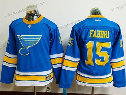 Frauen St. Louis Blues #15 Robby Fabbri 2017 Winter Klassisch Strickerei NHL Trikots – Blau