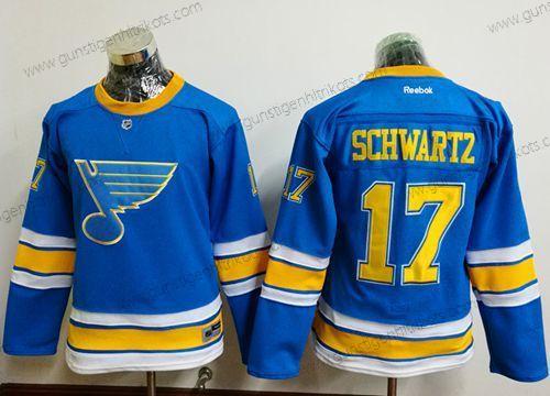 Frauen St. Louis Blues #17 Jaden Schwartz 2017 Winter Klassisch Strickerei NHL Trikots – Blau