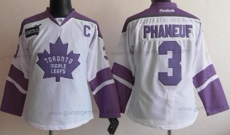 Frauen Toronto Maple Leafs #3 Dion Phaneuf Bekämpft Krebs Trikots – Weiß