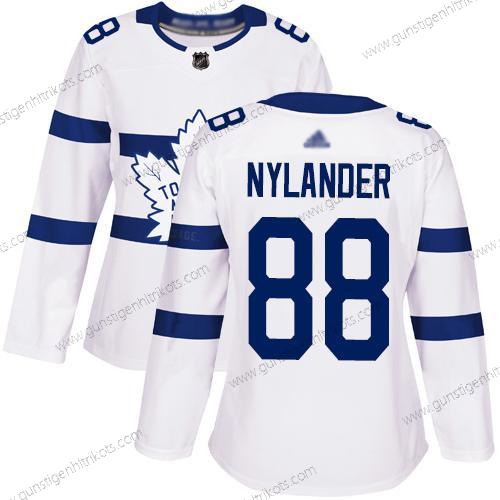 Frauen Toronto Maple Leafs #88 William Nylander Authentisch 2018 Stadium Series Strickerei Hockey Trikots – Weiß