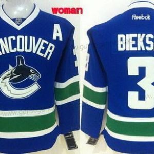 Frauen Vancouver Canucks #3 Kevin Bieksa Trikots – Blau