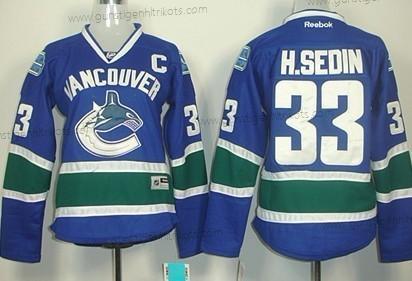 Frauen Vancouver Canucks #33 Henrik Sedin Trikots – Blau