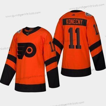 Herren #11 Travis Konecny Philadelphia Flyers Coors 2019 Stadium Series Authentisch Trikots – Orange