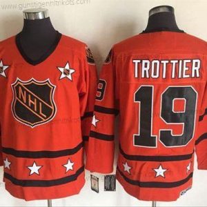 Herren 1972-81 NHL All-Star #19 Bryan Trottier CCM Strickerei Vintage Hockey Trikots – Orange