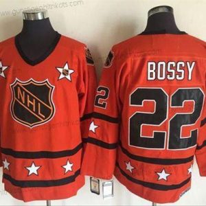 Herren 1972-81 NHL All-Star #22 Mike Bossy CCM Strickerei Vintage Hockey Trikots – Orange