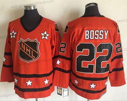 Herren 1972-81 NHL All-Star #22 Mike Bossy CCM Strickerei Vintage Hockey Trikots – Orange