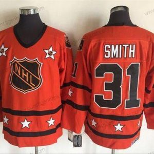 Herren 1972-81 NHL All-Star #31 Billy Smith CCM Strickerei Vintage Hockey Trikots – Orange