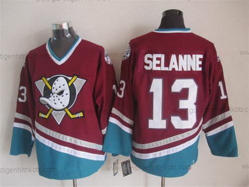 Herren Anaheim Ducks #13 Teemu Selanne Retro CCM Trikots – Rot