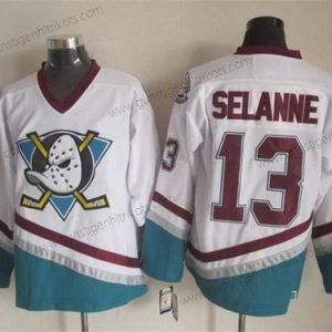 Herren Anaheim Ducks #13 Teemu Selanne Retro CCM Trikots – Weiß