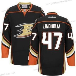 Herren Anaheim Ducks #47 Hampus Lindholm Ausweichtrikot Trikots – Schwarz