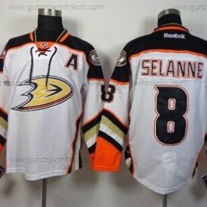 Herren Anaheim Ducks #8 Teemu Selanne 2014 Trikots – Weiß