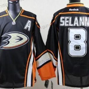 Herren Anaheim Ducks #8 Teemu Selanne Ausweichtrikot Trikots – Schwarz