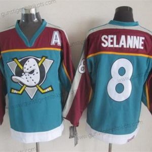 Herren Anaheim Ducks #8 Teemu Selanne Retro CCM Trikots – Blau