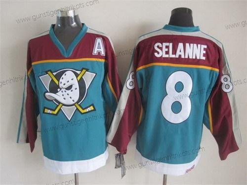 Herren Anaheim Ducks #8 Teemu Selanne Retro CCM Trikots – Blau