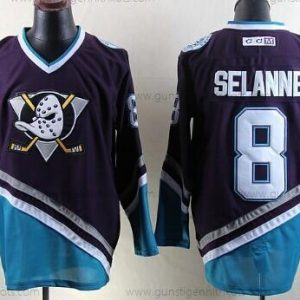 Herren Anaheim Ducks #8 Teemu Selanne Retro CCM Trikots – Lila