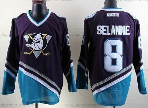 Herren Anaheim Ducks #8 Teemu Selanne Retro CCM Trikots – Lila