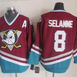 Herren Anaheim Ducks #8 Teemu Selanne Retro CCM Trikots – Rot