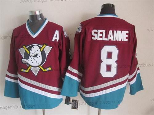 Herren Anaheim Ducks #8 Teemu Selanne Retro CCM Trikots – Rot