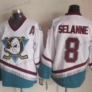 Herren Anaheim Ducks #8 Teemu Selanne Retro CCM Trikots – Weiß