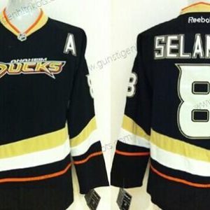 Herren Anaheim Ducks #8 Teemu Selanne Trikots – Schwarz