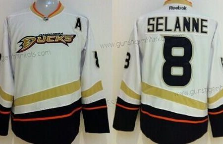 Herren Anaheim Ducks #8 Teemu Selanne Trikots – Weiß