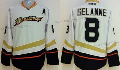 Herren Anaheim Ducks #8 Teemu Selanne Trikots – Weiß