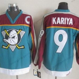 Herren Anaheim Ducks #9 Paul Kariya Retro CCM Trikots – Blau