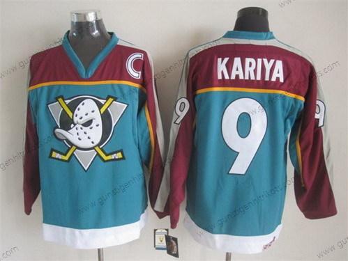 Herren Anaheim Ducks #9 Paul Kariya Retro CCM Trikots – Blau