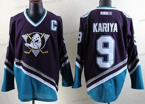 Herren Anaheim Ducks #9 Paul Kariya Retro CCM Trikots – Lila