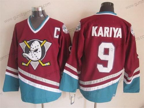 Herren Anaheim Ducks #9 Paul Kariya Retro CCM Trikots – Rot