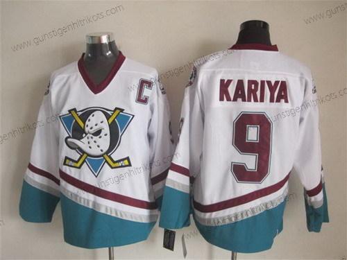 Herren Anaheim Ducks #9 Paul Kariya Retro CCM Trikots – Weiß