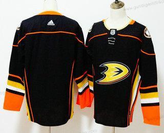 Herren Anaheim Ducks Leer 2017-2018 Hockey Strickerei NHL Trikots – Schwarz